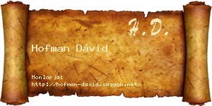 Hofman Dávid névjegykártya
